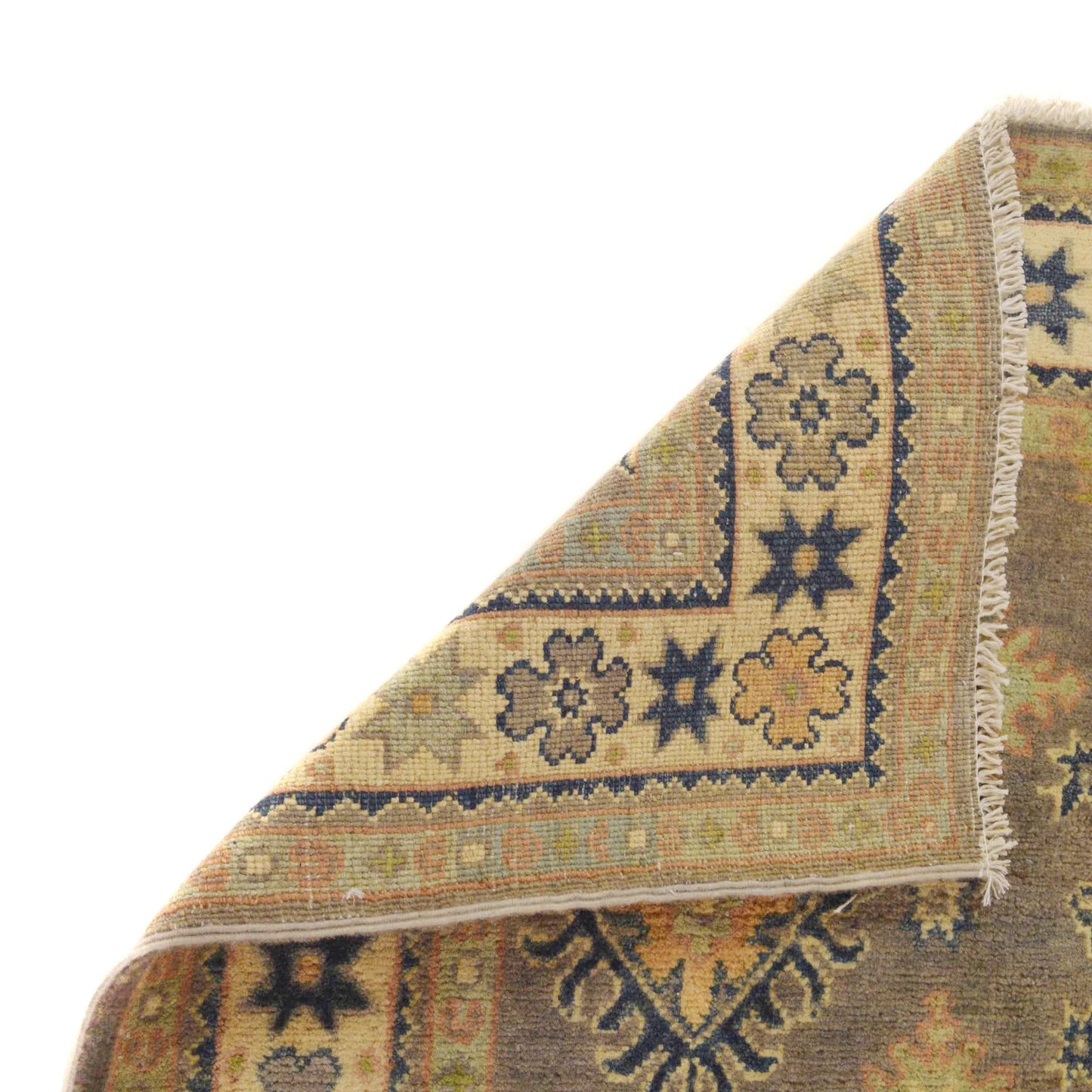 Grey Oriental Kazak Afghan Hand-knotted Rug (KK-222)