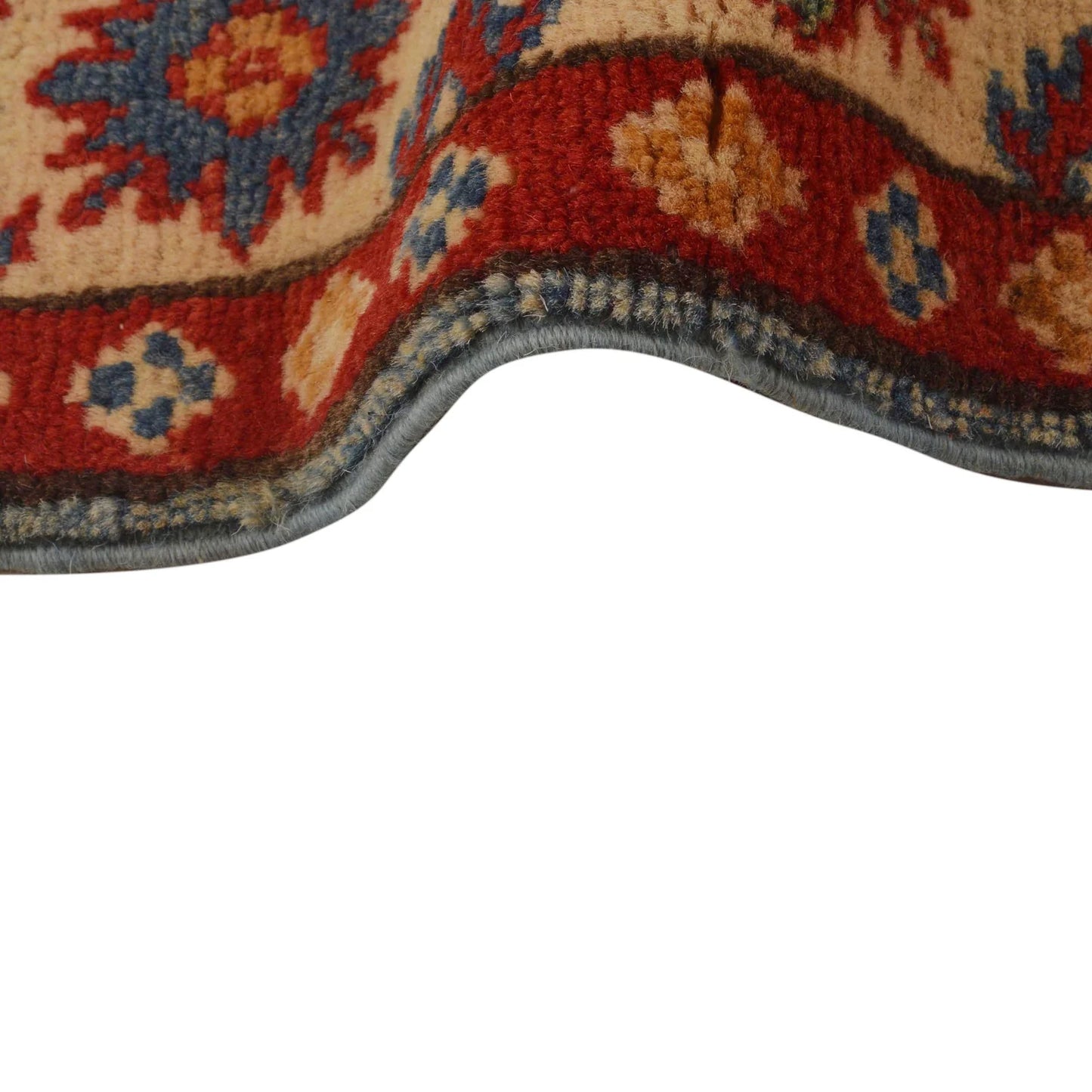 Blue Oriental Kazak Afghan Hand-knotted Rug (KK-225)