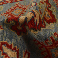 Blue Oriental Kazak Afghan Hand-knotted Rug (KK-225)