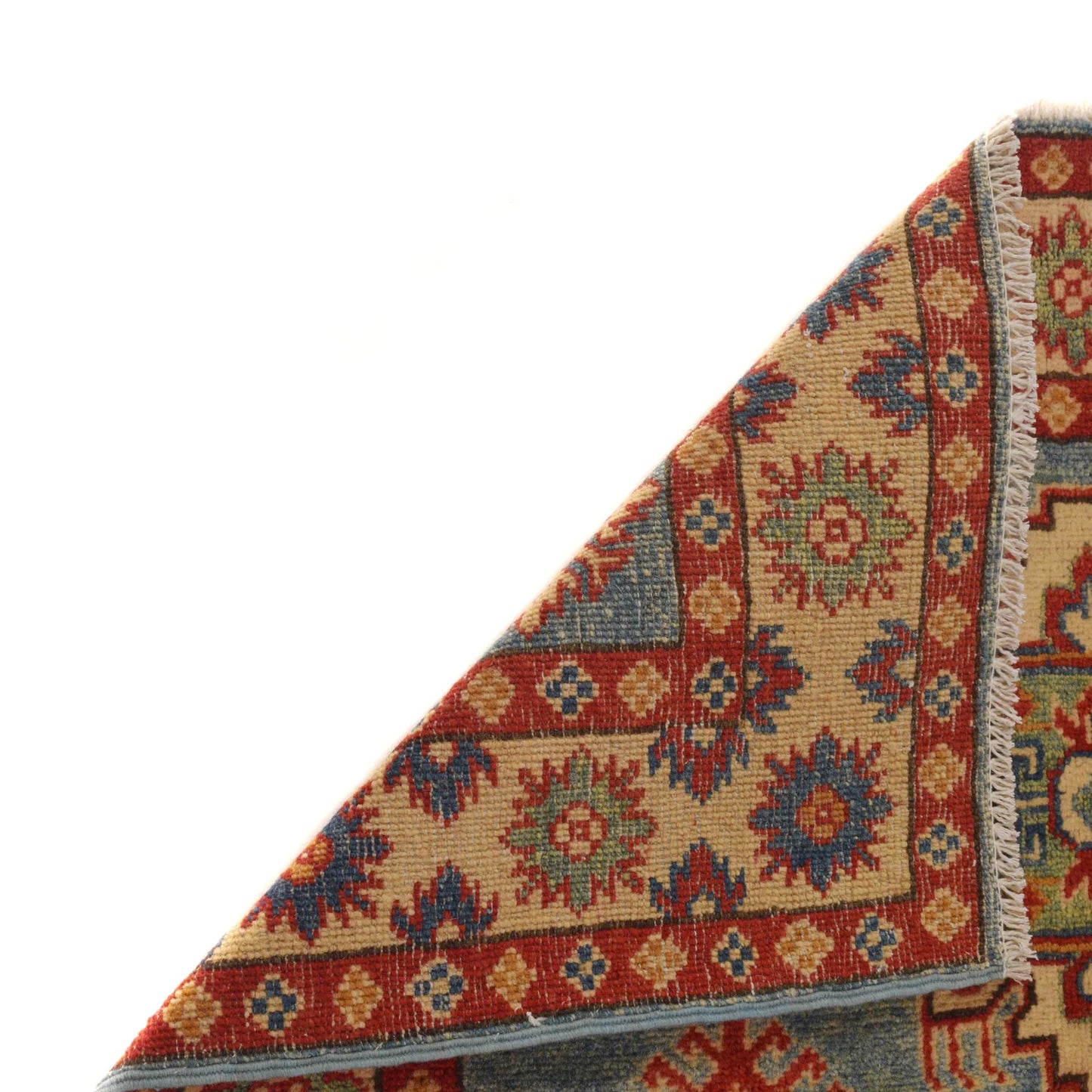 Blue Oriental Kazak Afghan Hand-knotted Rug (KK-225)