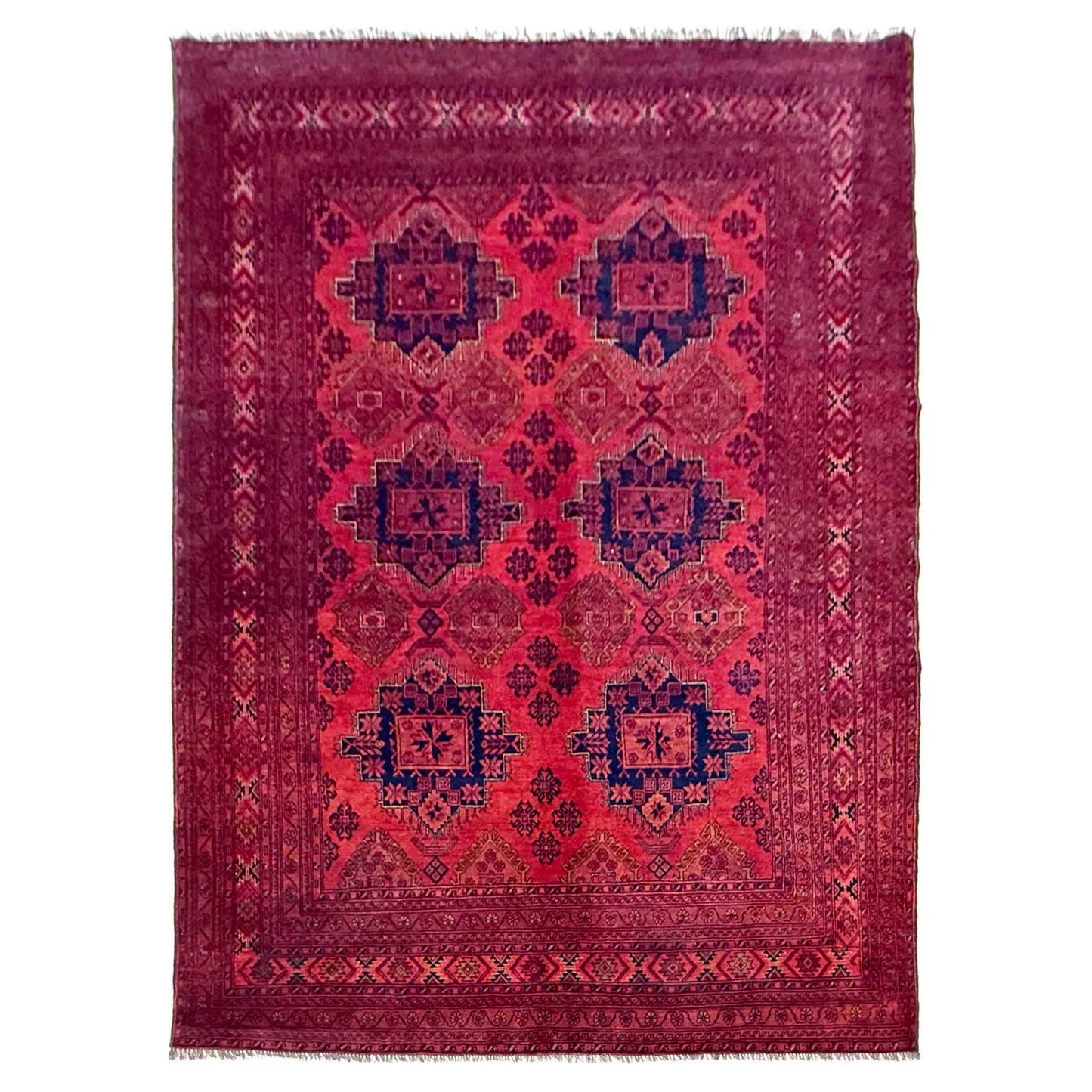 Red Khal Mohammadi Afghan Hand-knotted Rug (KM-403)