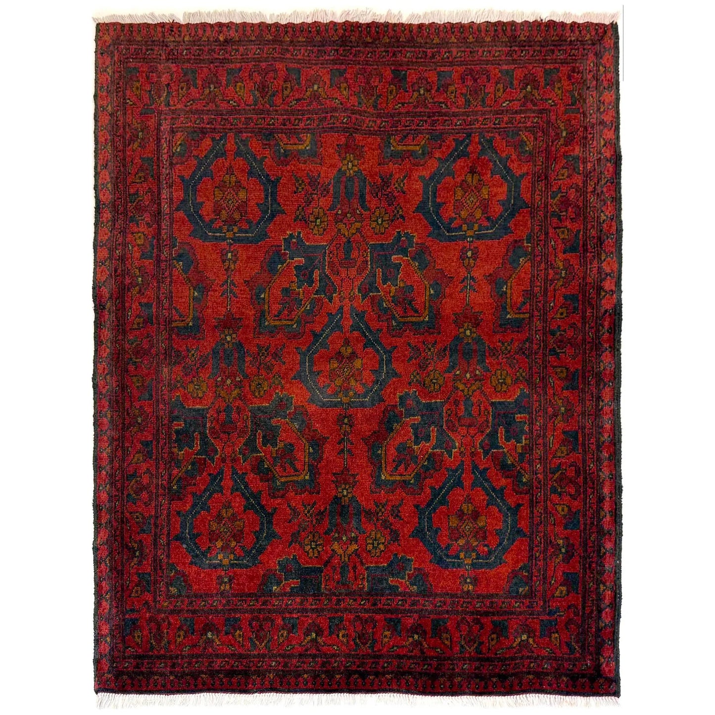 Red Khal Mohammadi Afghan Hand-knotted Rug (KM-404)