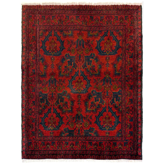 Red Khal Mohammadi Afghan Hand-knotted Rug (KM-404)