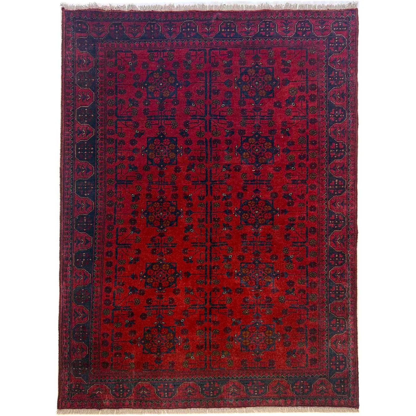 Red Khal Mohammadi Afghan Hand-knotted Rug (KM-405)