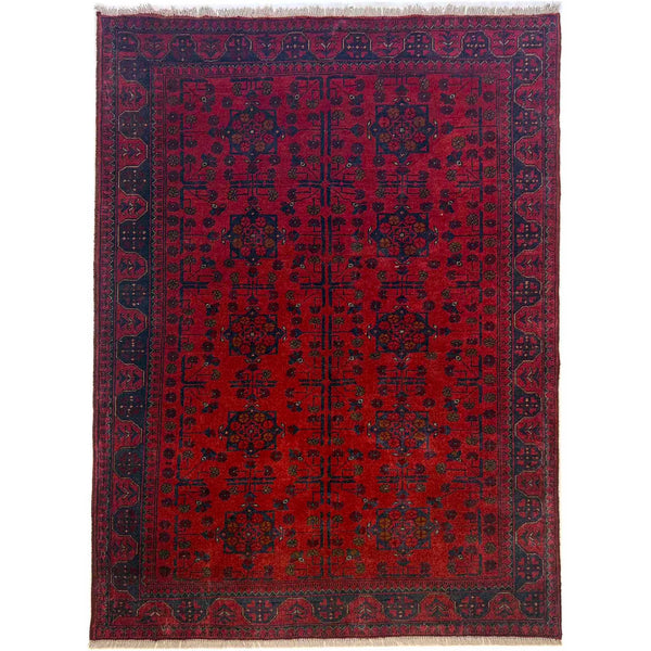 Red Khal Mohammadi Afghan Hand-knotted Rug (KM-405)