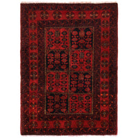 Red Khal Mohammadi Afghan Hand-knotted Rug (KM-407)