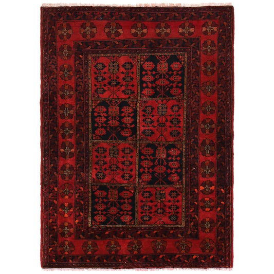 Red Khal Mohammadi Afghan Hand-knotted Rug (KM-407)