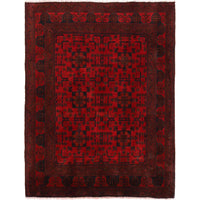 Red Khal Mohammadi Afghan Hand-knotted Rug (KM-409)