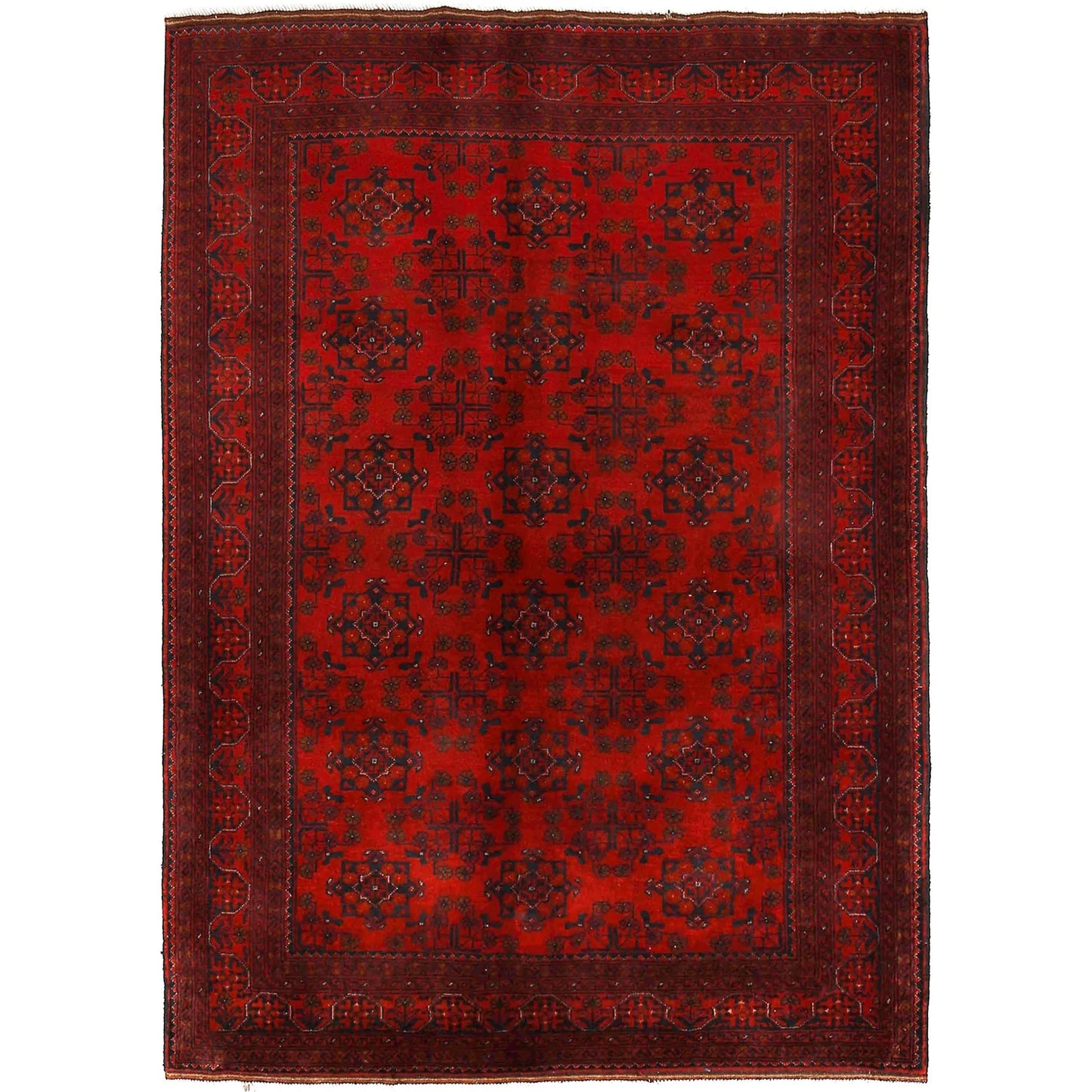 Red Khal Mohammadi Afghan Hand-knotted Rug (KM-410)