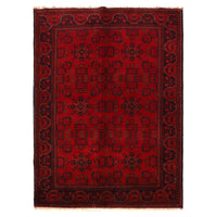 Red Khal Mohammadi Afghan Hand-knotted Rug (KM-413)