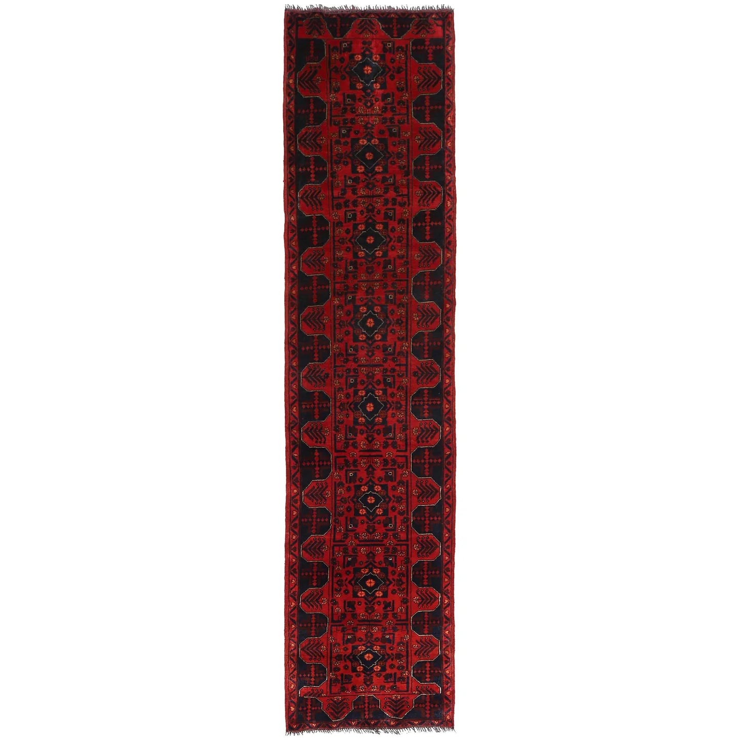 Red Khal Mohammadi Afghan Hand-knotted Runner (KM-417)