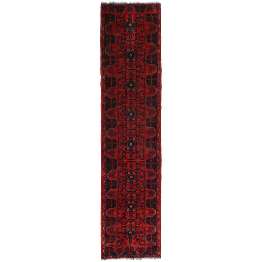 Red Khal Mohammadi Afghan Hand-knotted Runner (KM-417)