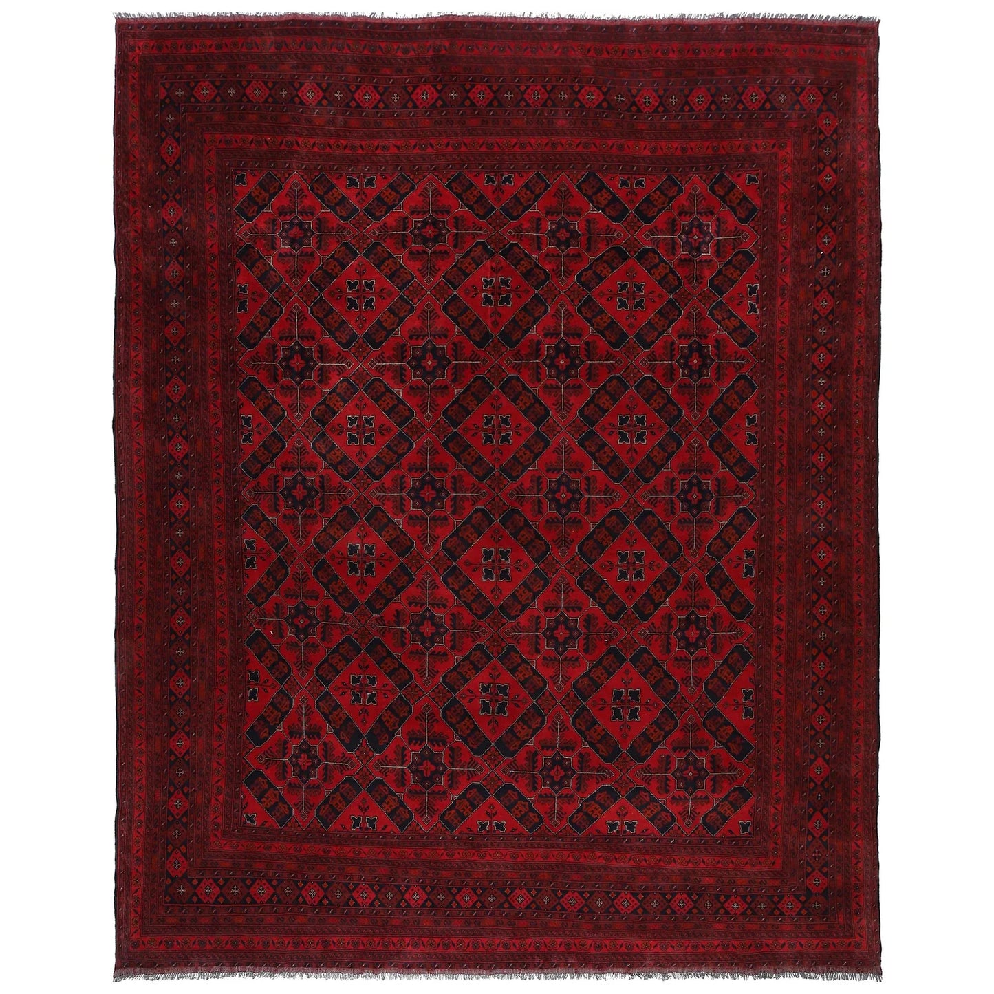 Red Khal Mohammadi Afghan Hand-knotted Rug (KM-421)
