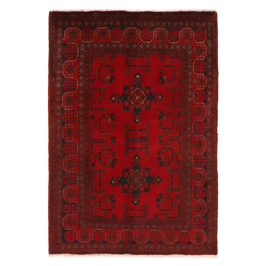 Red Khal Mohammadi Afghan Hand-knotted Rug (KM-424)