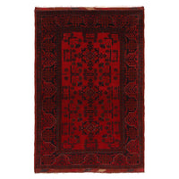 Red Khal Mohammadi Afghan Hand-knotted Rug (KM-426)