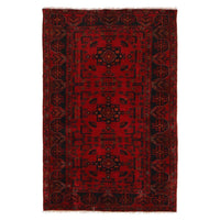 Red Khal Mohammadi Afghan Hand-knotted Rug (KM-428)