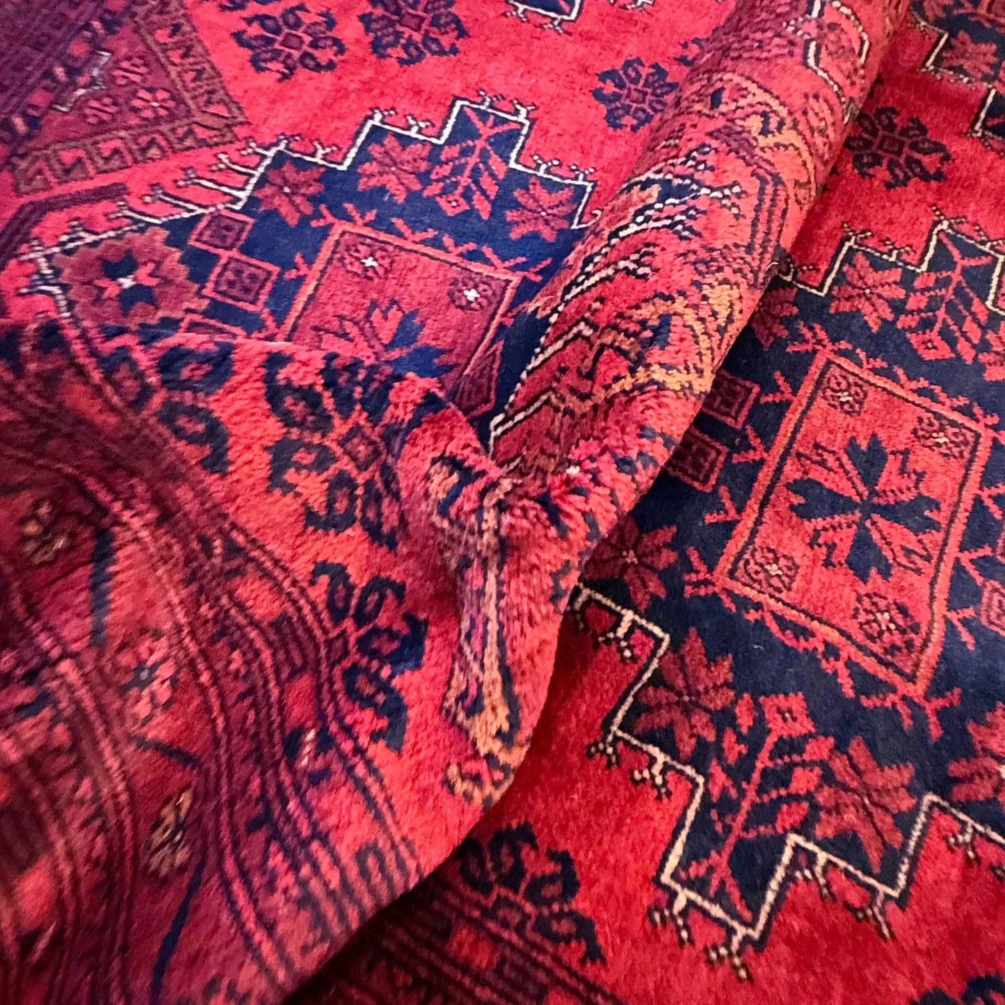 Red Khal Mohammadi Afghan Hand-knotted Rug (KM-403)