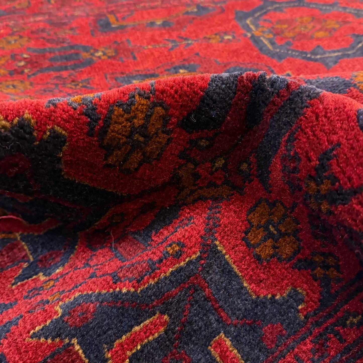 Red Khal Mohammadi Afghan Hand-knotted Rug (KM-404)