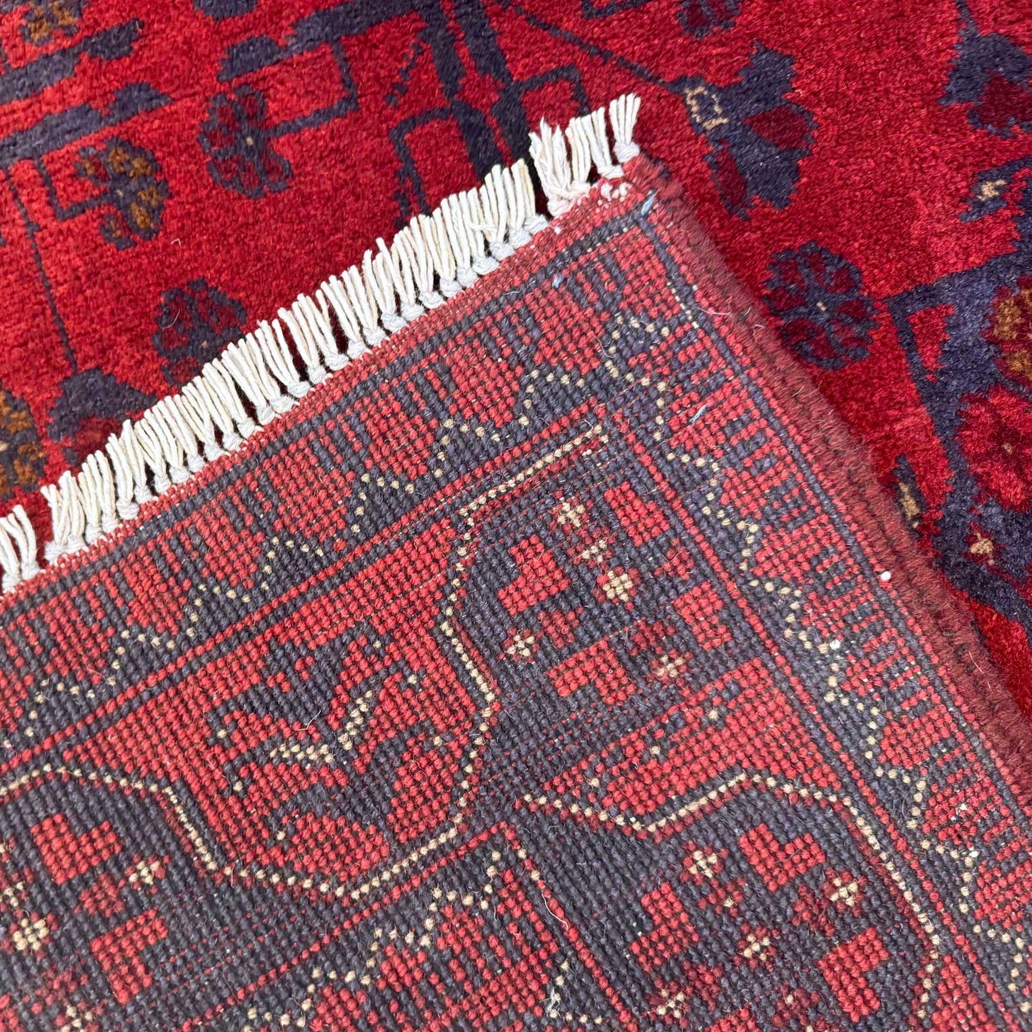 Red Khal Mohammadi Afghan Hand-knotted Rug (KM-405)