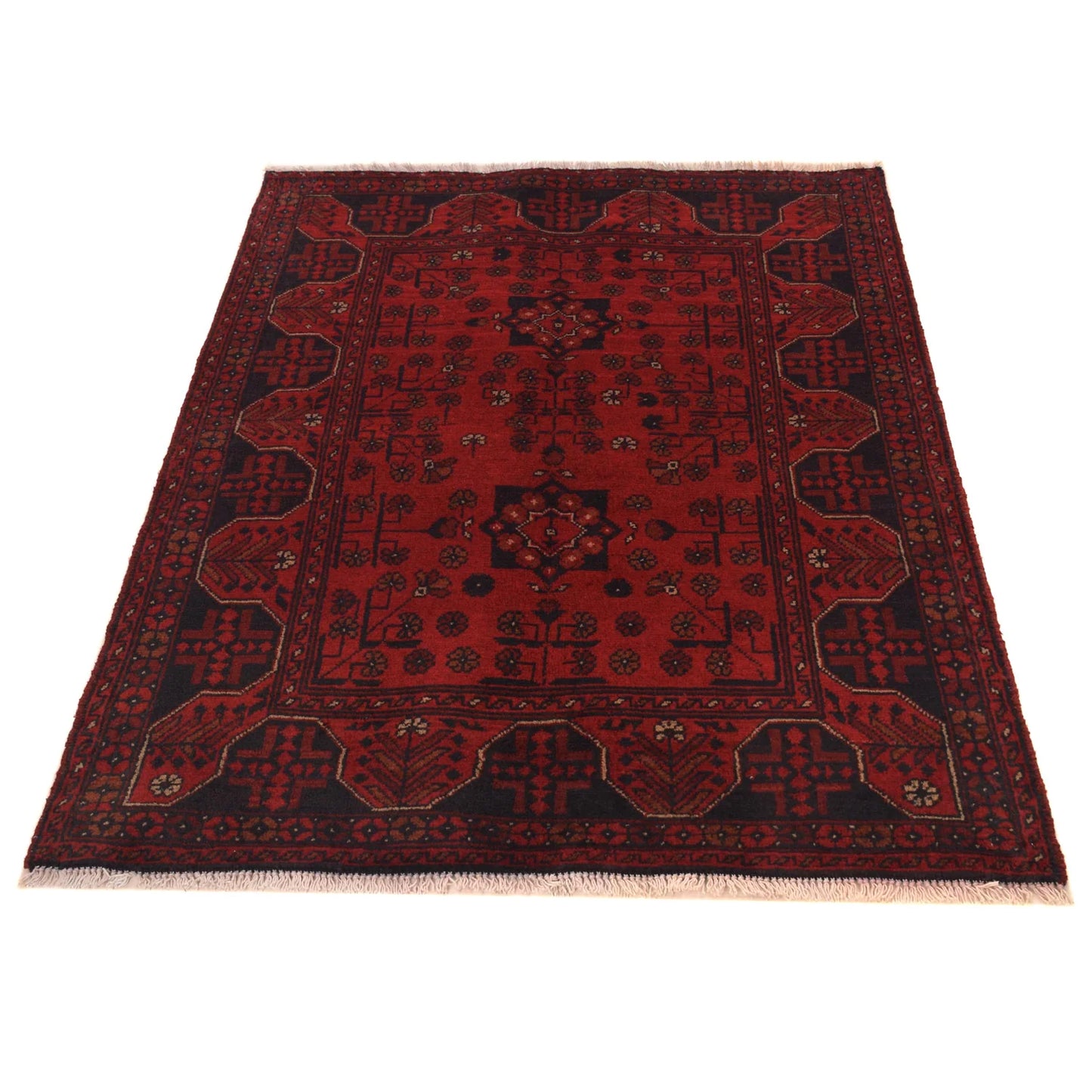 Red Khal Mohammadi Afghan Hand-knotted Rug (KM-406)