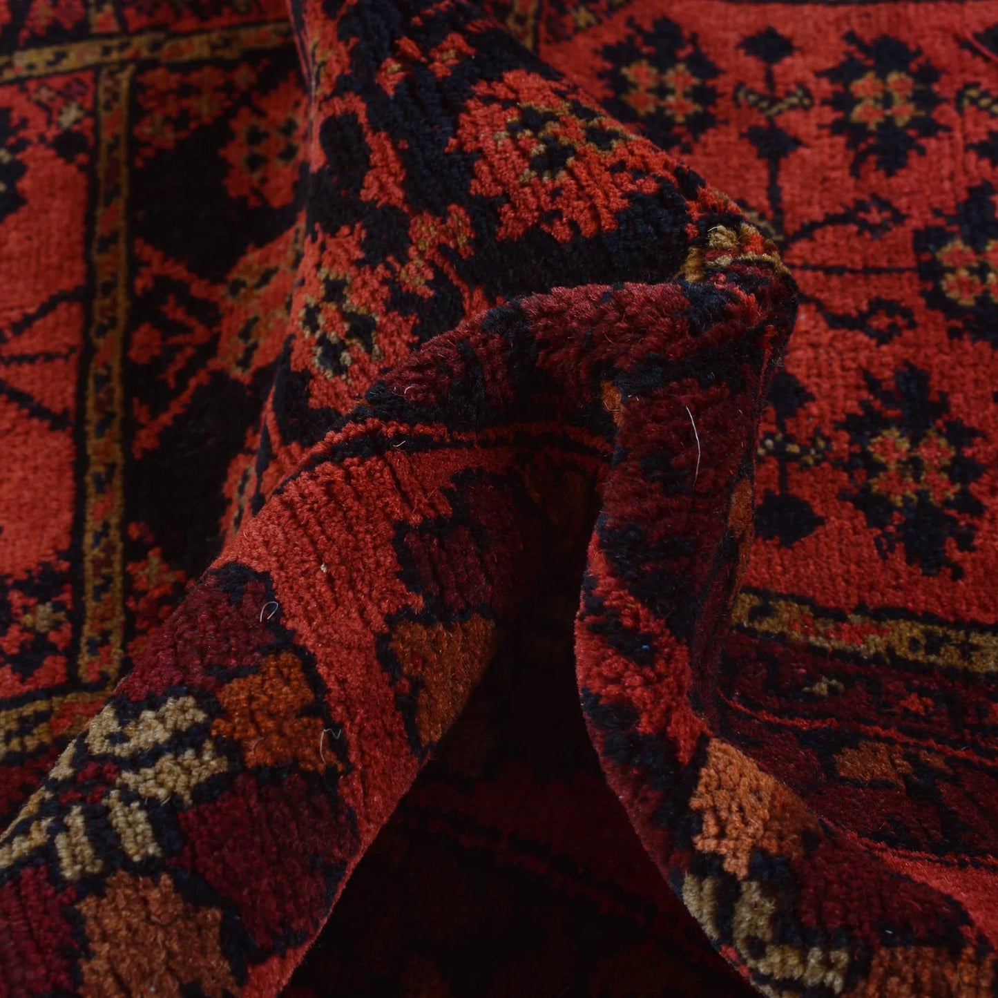 Red Khal Mohammadi Afghan Hand-knotted Rug (KM-407)
