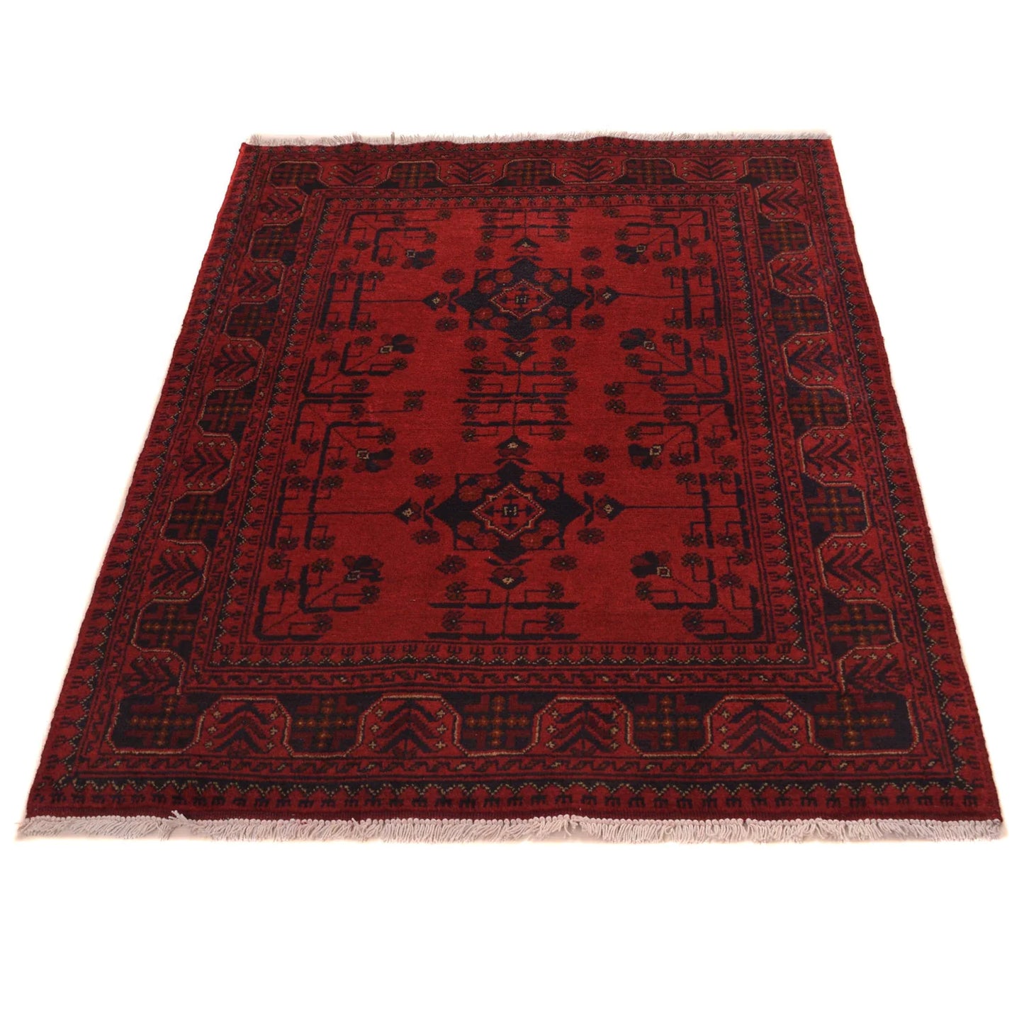 Red Khal Mohammadi Afghan Hand-knotted Rug (KM-408)