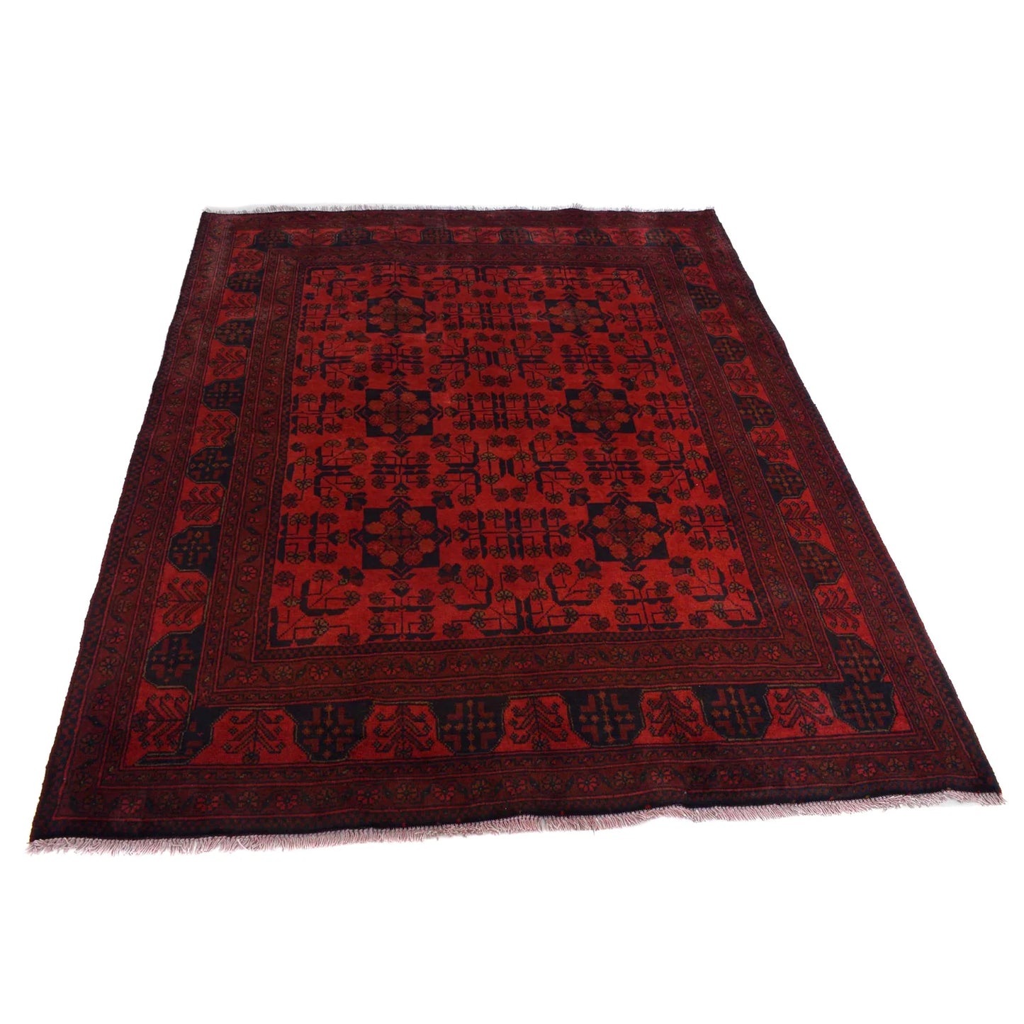 Red Khal Mohammadi Afghan Hand-knotted Rug (KM-409)
