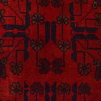Red Khal Mohammadi Afghan Hand-knotted Rug (KM-409)