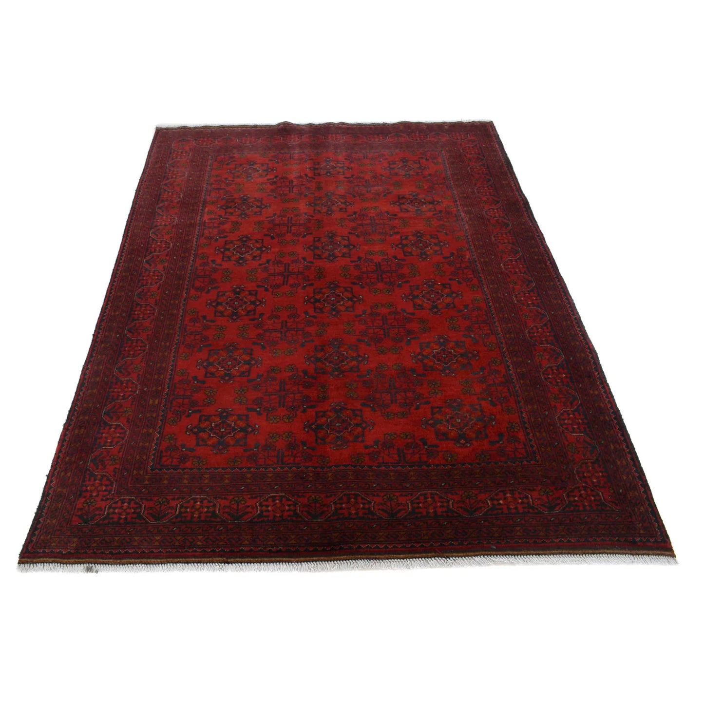 Red Khal Mohammadi Afghan Hand-knotted Rug (KM-410)