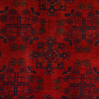 Red Khal Mohammadi Afghan Hand-knotted Rug (KM-410)