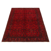 Red Khal Mohammadi Afghan Hand-knotted Rug (KM-412)