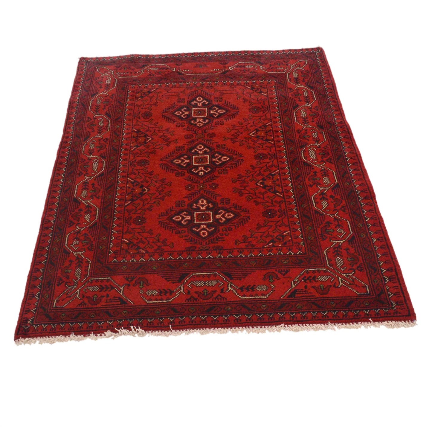 Red Khal Mohammadi Afghan Hand-knotted Rug (KM-418)