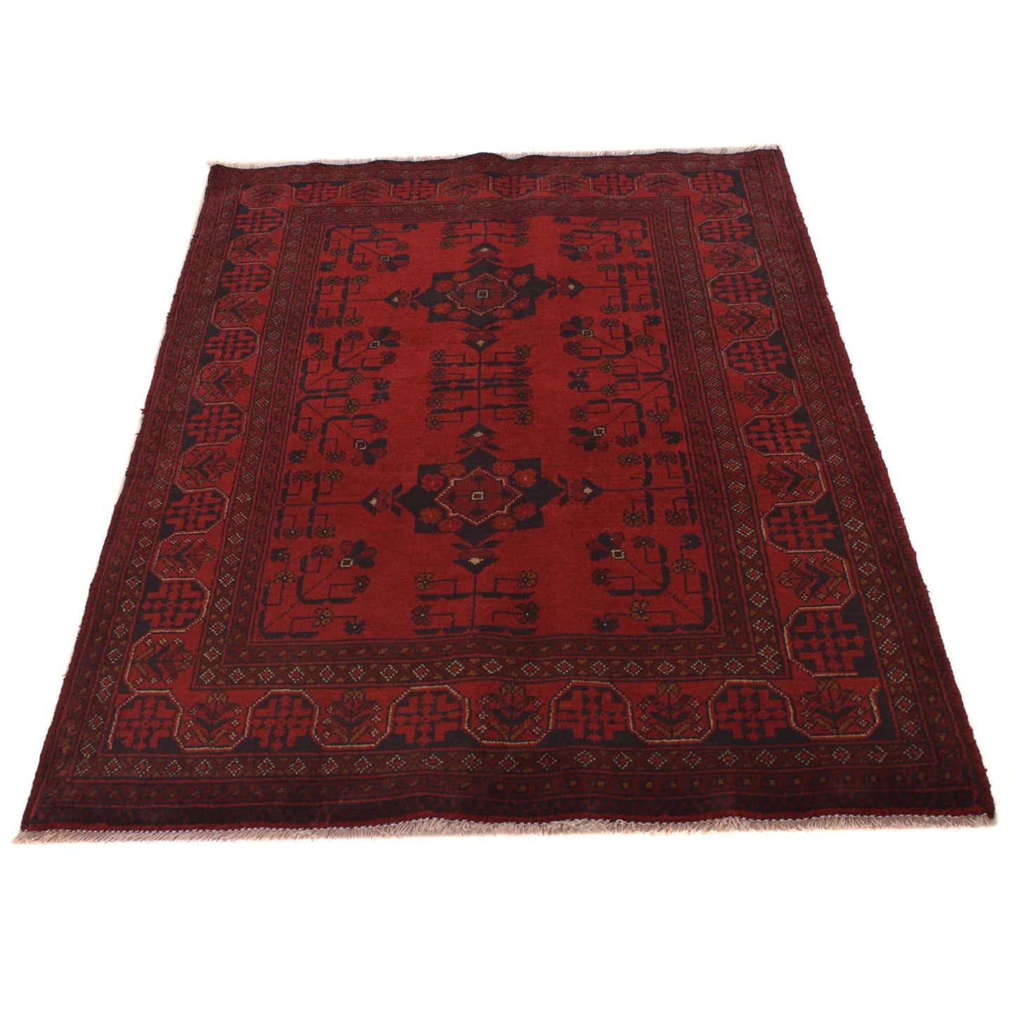 Red Khal Mohammadi Afghan Hand-knotted Rug (KM-424)