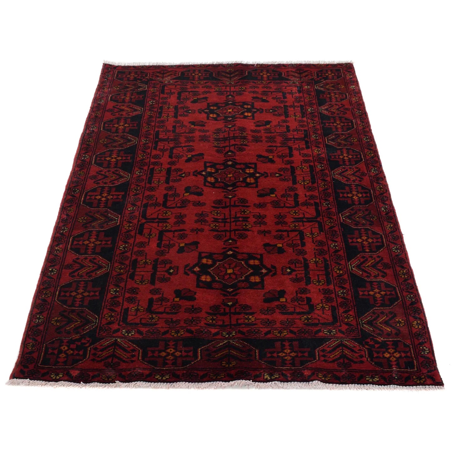 Red Khal Mohammadi Afghan Hand-knotted Rug (KM-428)