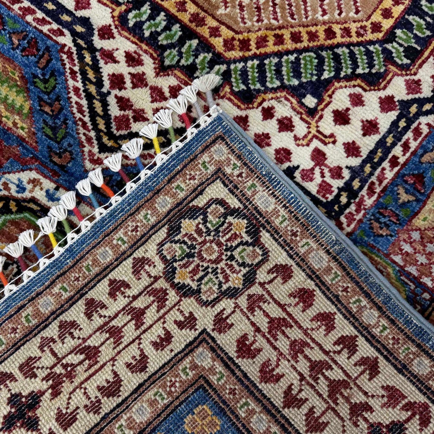 Multi Color  Mumluk Afghan Hand-knotted Rug (MM-122)