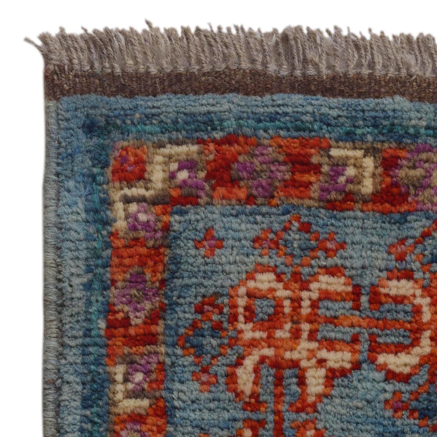 Blue Mumluk Afghan Hand-knotted Rug (MM-104)