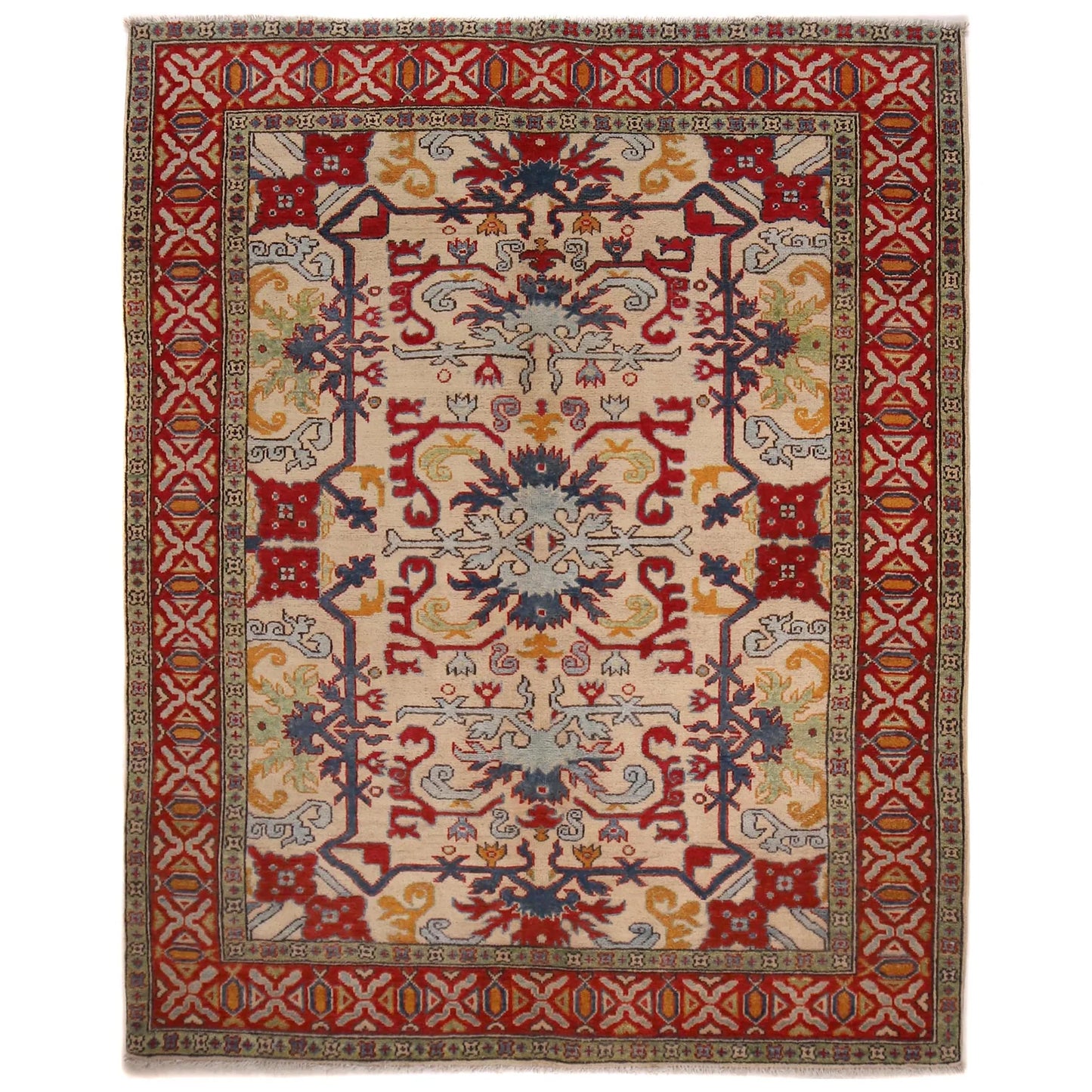 Ivory  Mumluk Afghan Hand-knotted (MM-110)