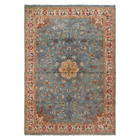 Blue Oushak Afghan Hand-Knotted Rug (OK-601)