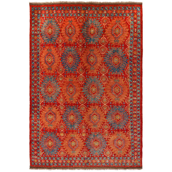 compare product Red Oushak Afghan Hand-Knotted Rug (OK-602)