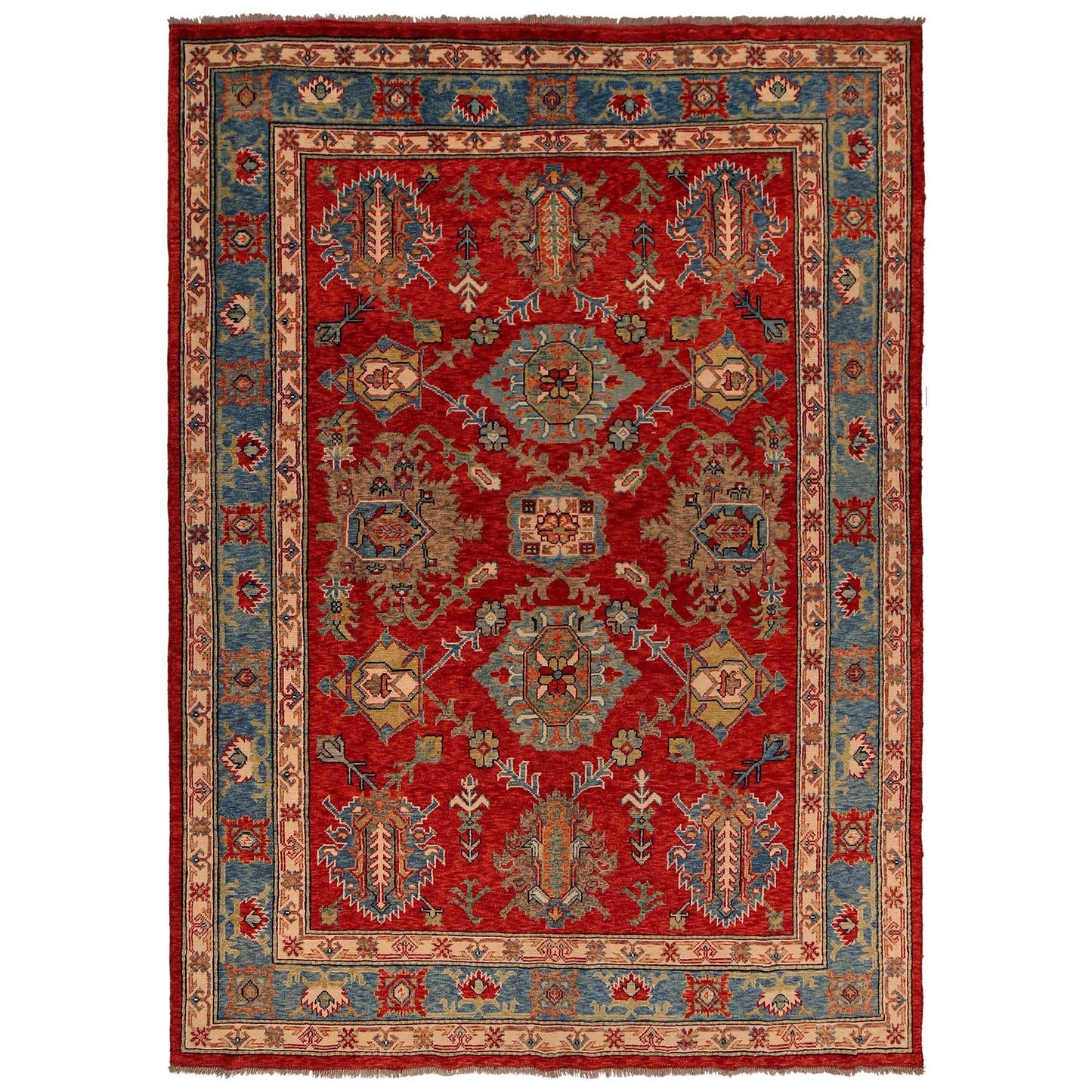 Red Oushak Afghan Hand-Knotted Rug (OK-603)