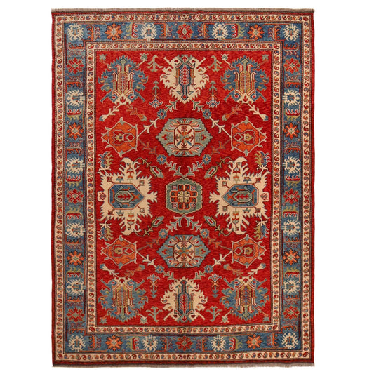 Red Oushak Afghan Hand-Knotted Rug (OK-604)