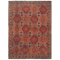 Multi Color Oushak Afghan Hand-Knotted Rug (OK-605)