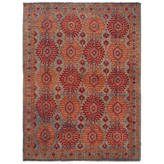 compare product Multi Color Oushak Afghan Hand-Knotted Rug (OK-605)