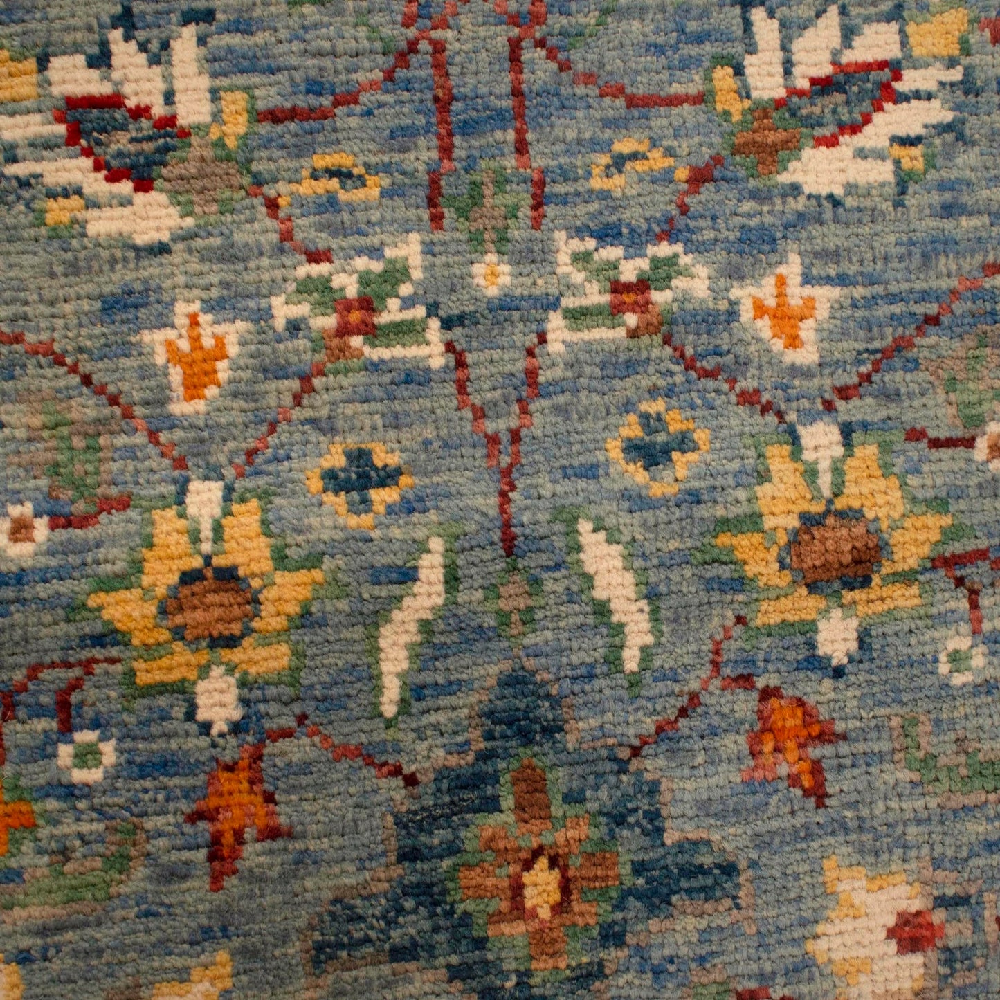 Blue Oushak Afghan Hand-Knotted Rug (OK-601)