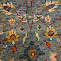 Blue Oushak Afghan Hand-Knotted Rug (OK-601)
