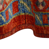 Red Oushak Afghan Hand-Knotted Rug (OK-602)