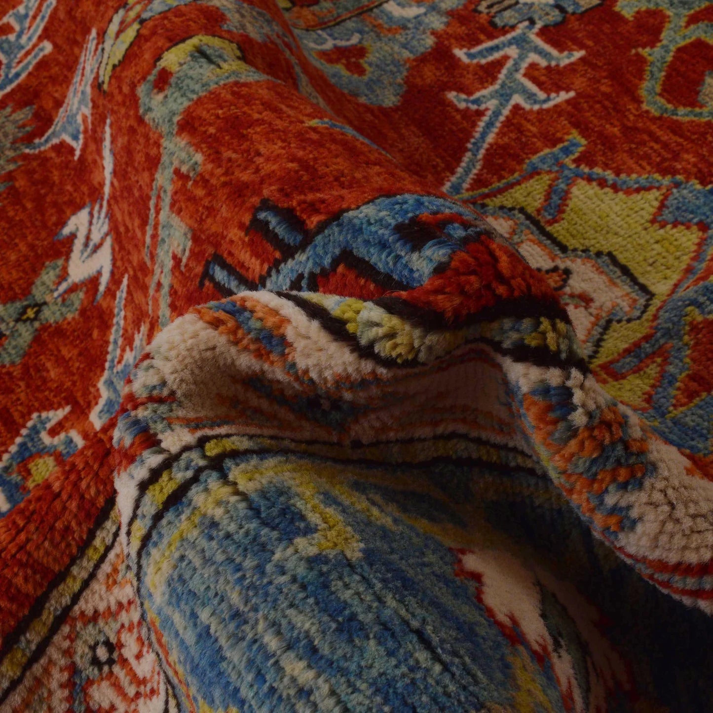 Red Oushak Afghan Hand-Knotted Rug (OK-603)