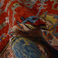 Red Oushak Afghan Hand-Knotted Rug (OK-603)