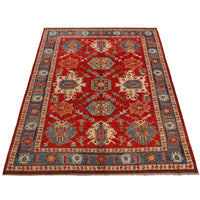 Red Oushak Afghan Hand-Knotted Rug (OK-604)