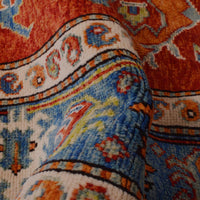 Red Oushak Afghan Hand-Knotted Rug (OK-604)